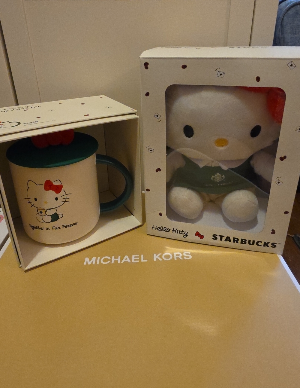 Starbucks Hello Kitty White & Green Plush and Mug Set